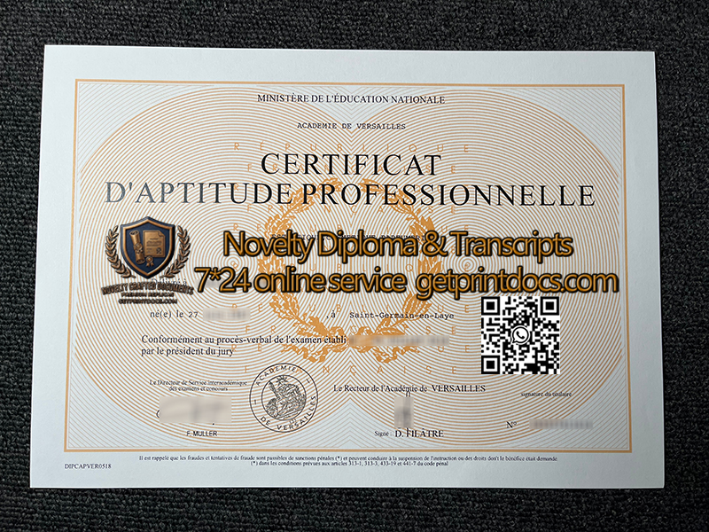 Academie De Versailles certificate