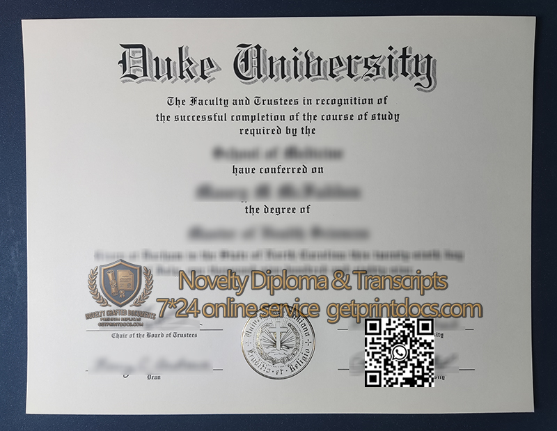 Duke University diploma