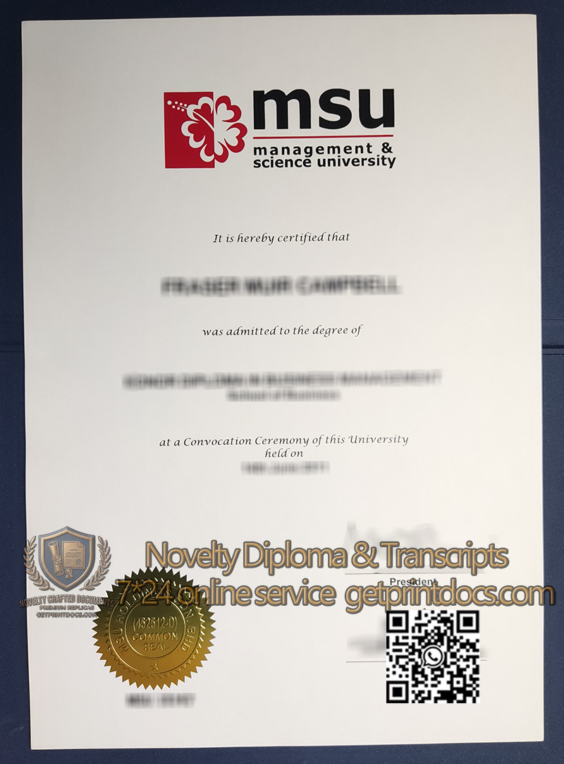 Management & Science University diploma