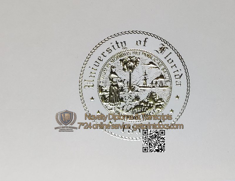 University of Florida diploma Gold foil logo