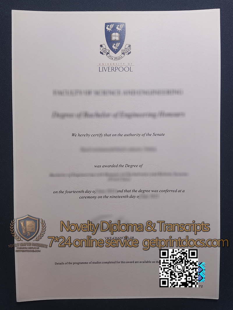University of Liverpool diploma