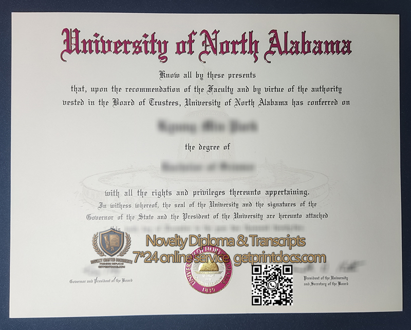 University of North Alabama diploma