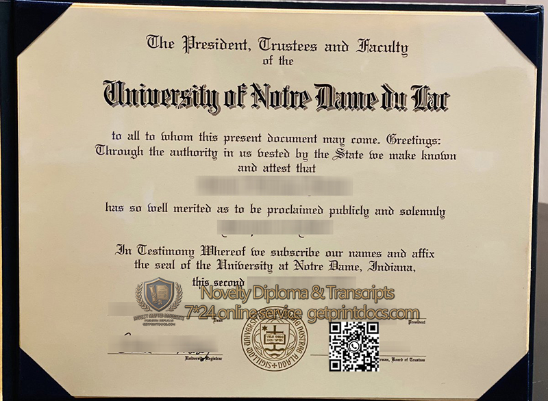 University of Notre Dame du Lac diploma