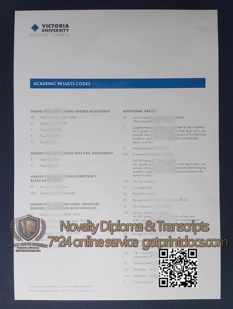 Victoria University, Melbourne transcript-1