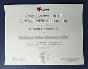 AICPA American Institute of Certified Public Accountants certificate-FI