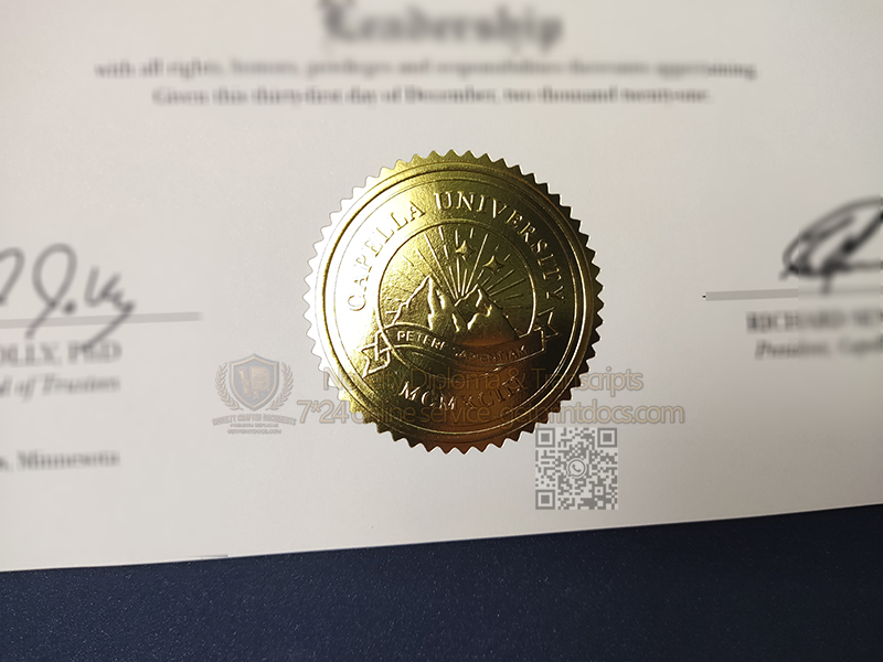 Capella University diploma of gold seal