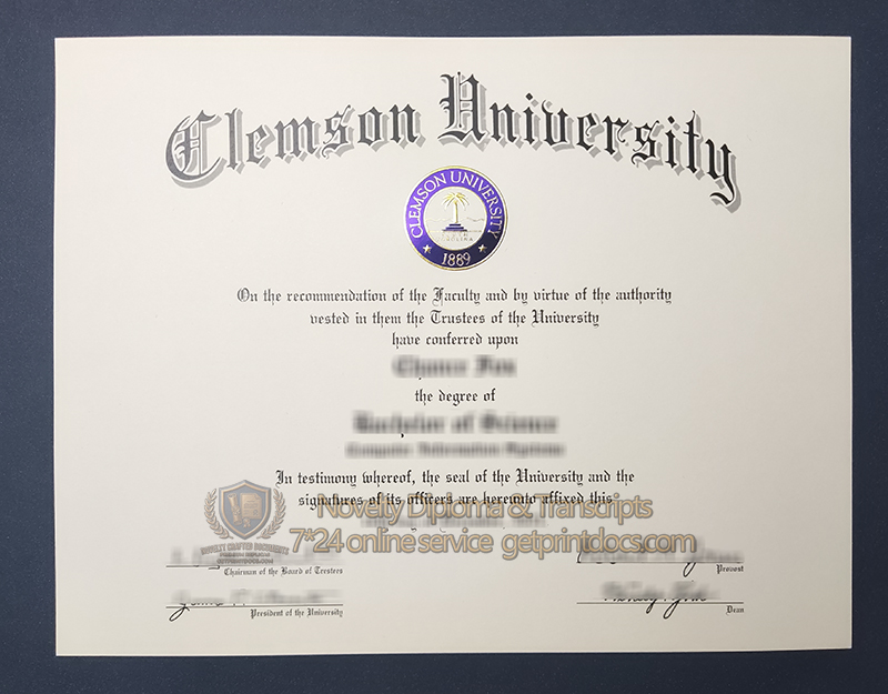 Clemson University diploma