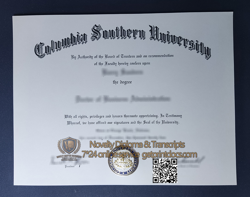 Columbia Southern University diploma
