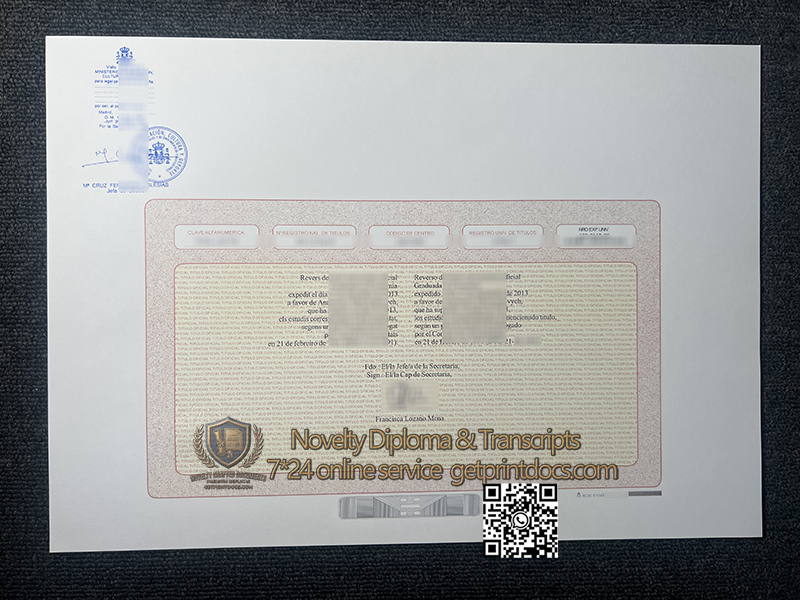 Complutense University of Madrid diploma back
