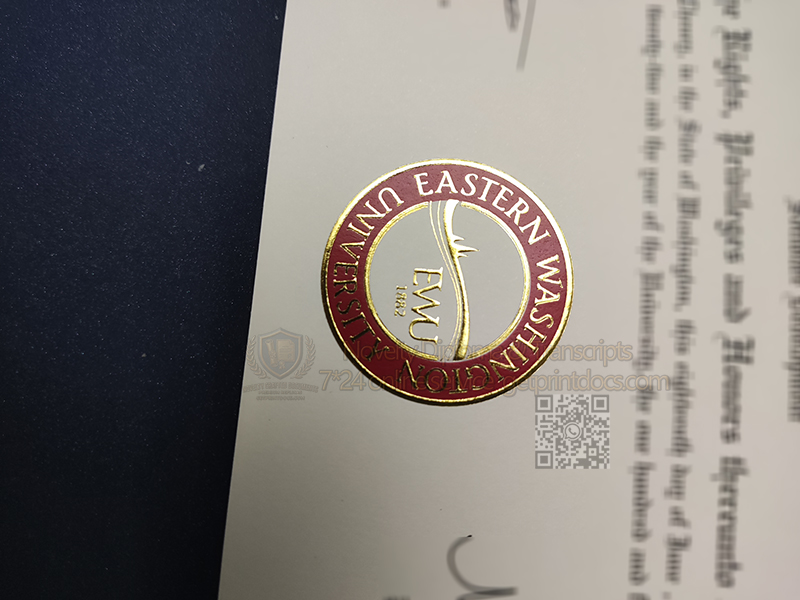 EWU Eastern Washington University diploma of Embossed seal