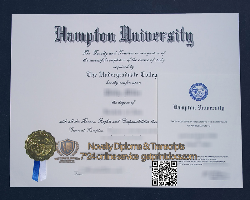 Hampton University diploma