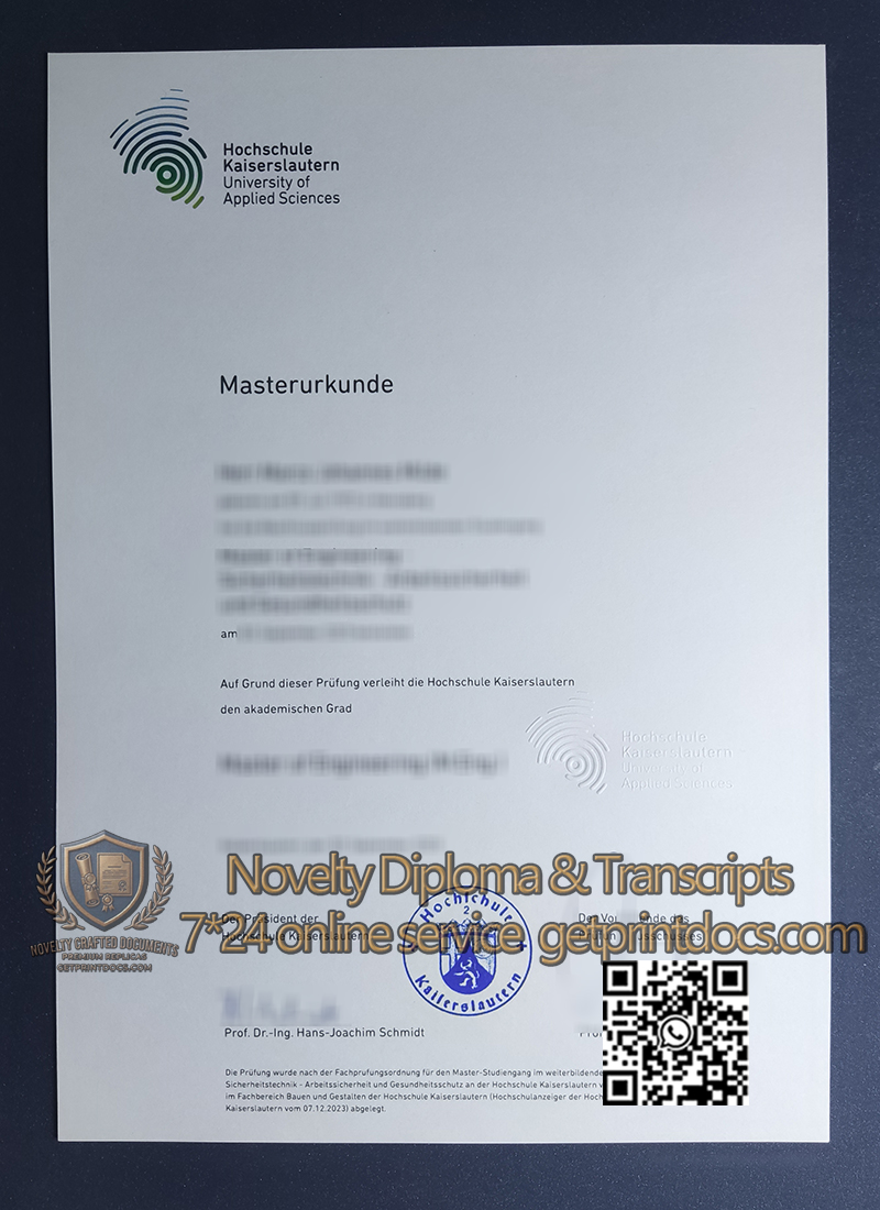 Kaiserslautern University of Applied Sciences diploma