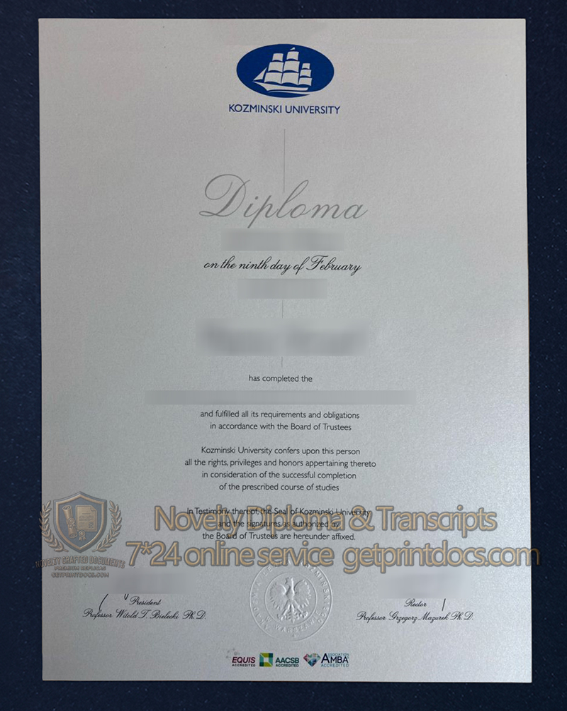 Kozminski University diploma