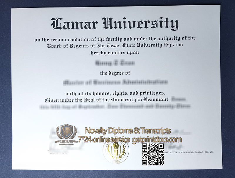 Lamar University diploma
