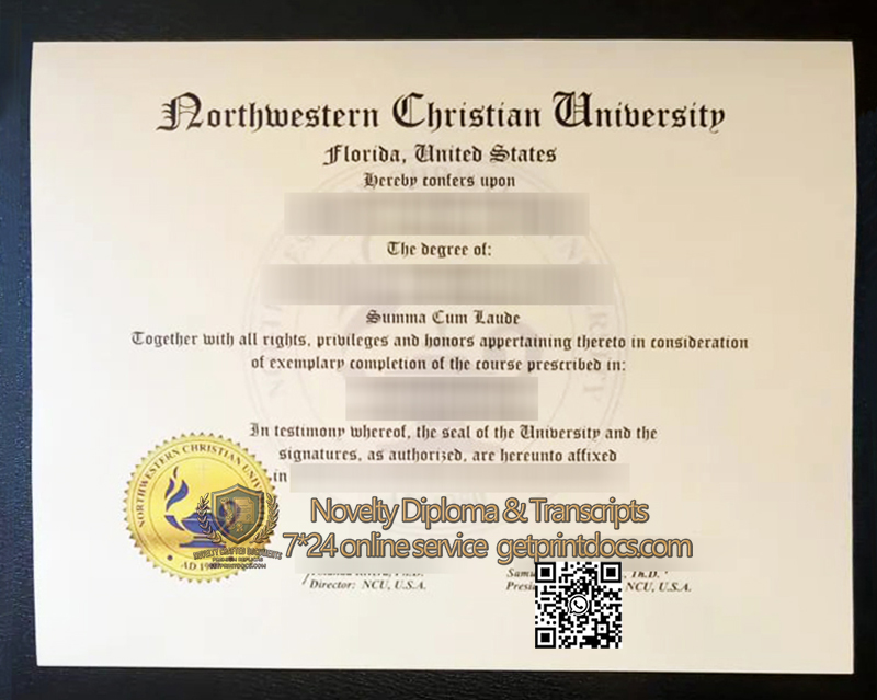 Northwestern Christian University diploma