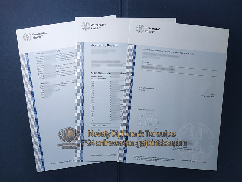 University of Zurich diploma and transcript